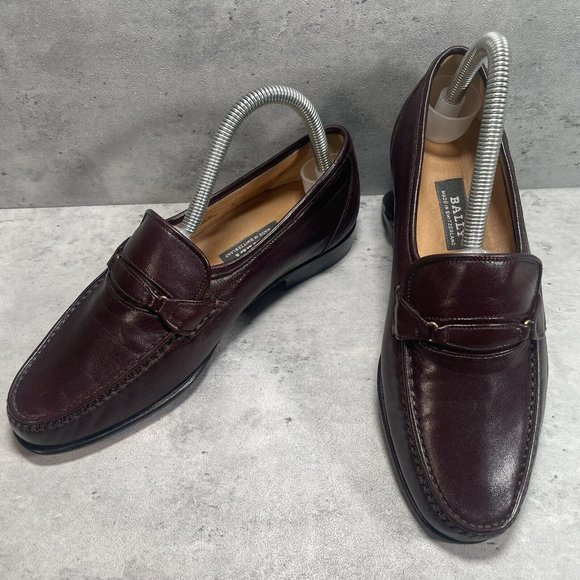 NEW AUTHENTIC BALLY SWITZERLAND BURGUNDY FASON DRIVING LOAFERS SHOES SZ‎ 5D RARE - Picture 1 of 9